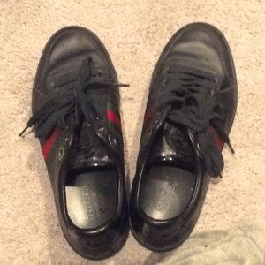 Gucci Coda Web Stripe Low Top Leather Sneakers